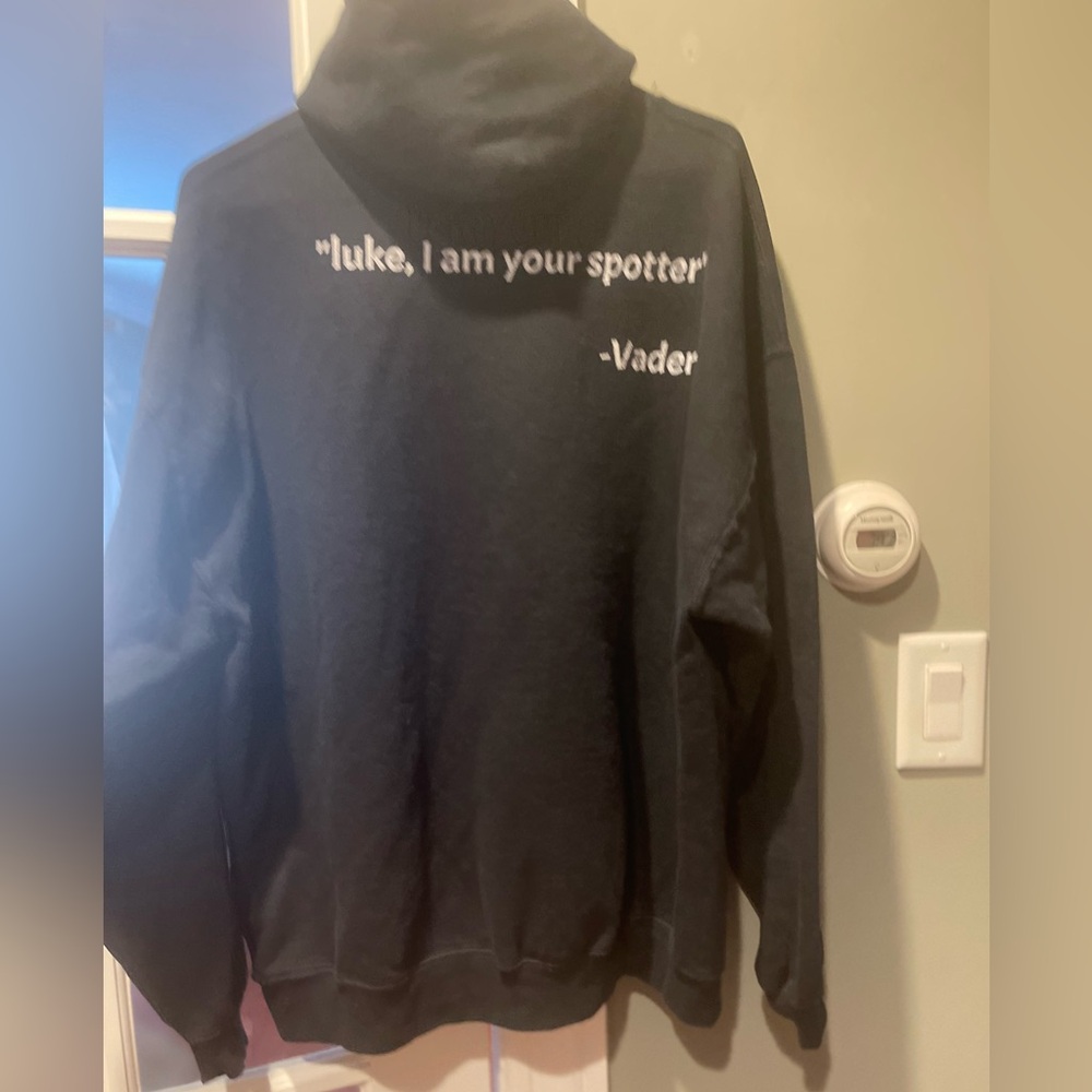 Star Wars themed Black Hoodie with "Luke, I Am Your Spotter" Quote  Darth Vader